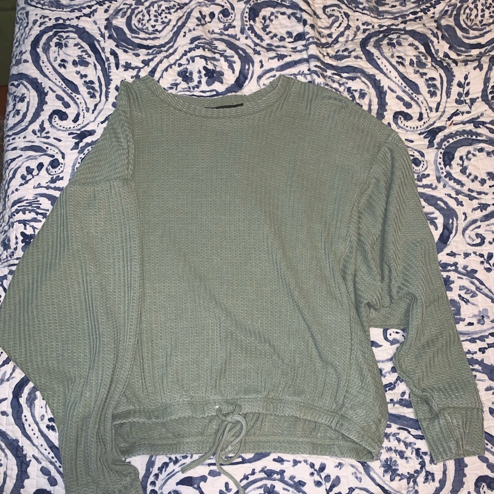 Olive Green Light Waffle Long Sleeve